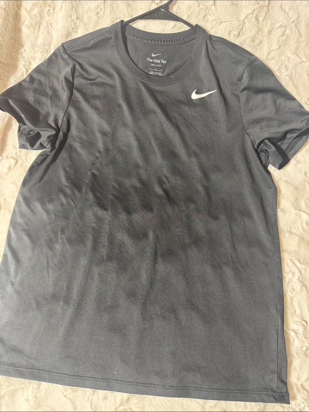 Nike Black Short Sleeve Dri-FIT Tee with White Swoosh